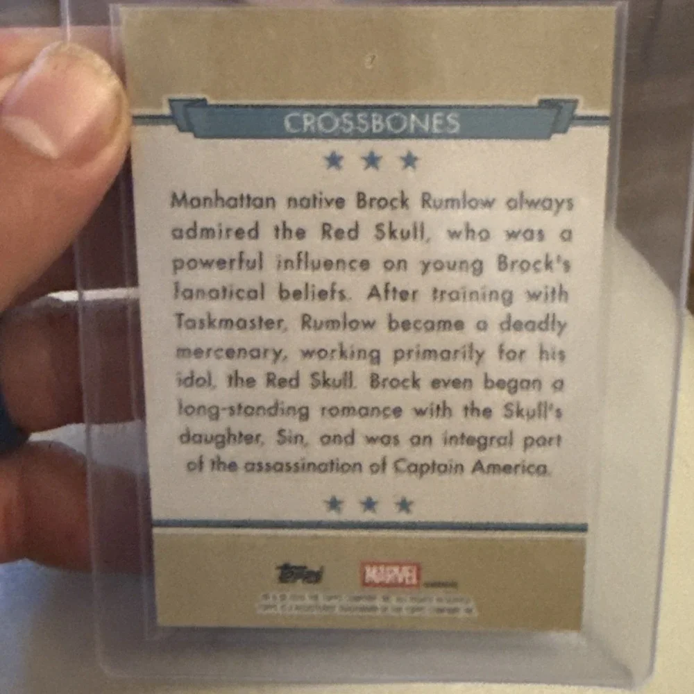 2026 Topps Marvel Brooklyn Collection Captain America CROSSBONES #7 BASE